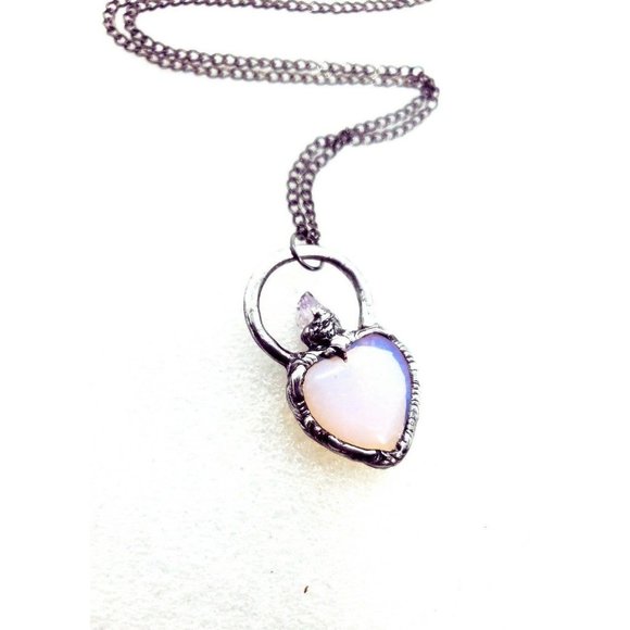 Amethyst and opalite crystal Necklace handmade gothic cosplay egirl jewelry - Picture 8 of 12